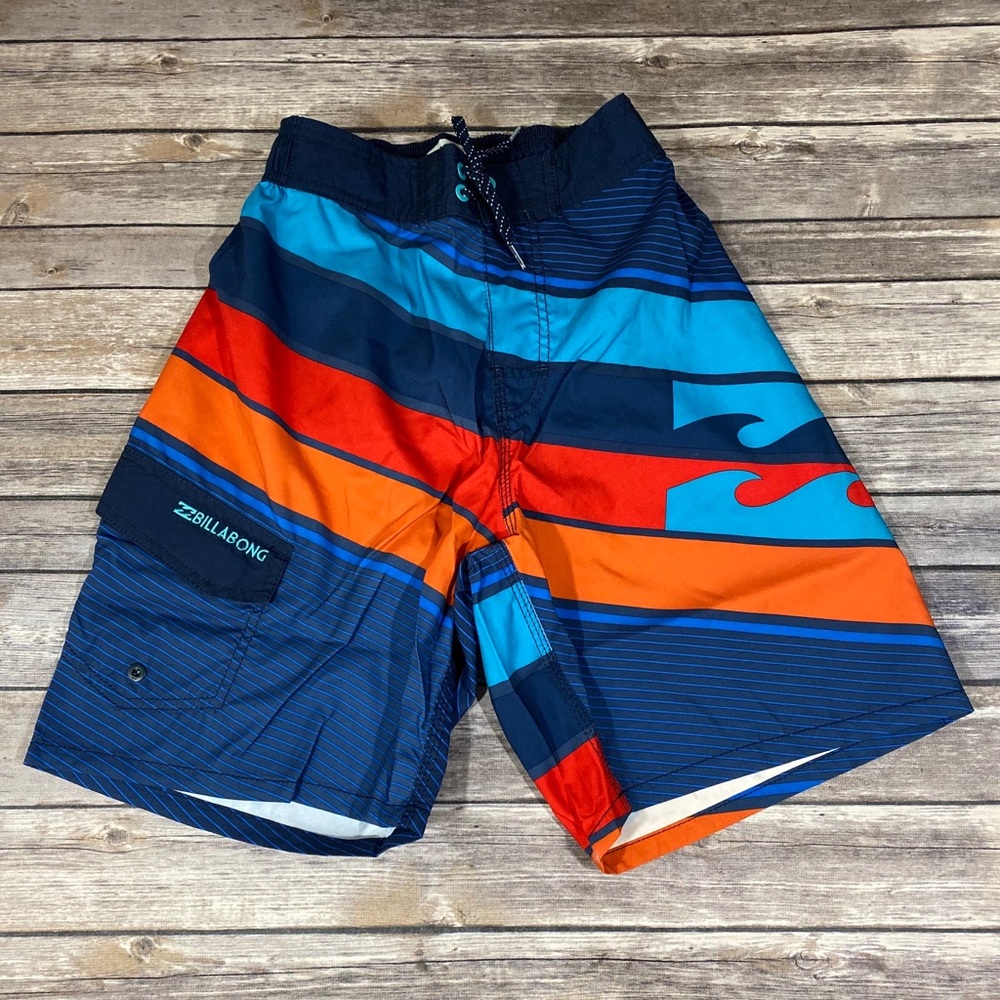 🆕Billabong Beach Shorts Blue & Red & Orange